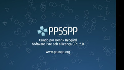 Tela inicial PPSSPP